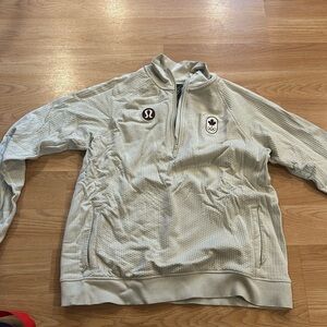 lululemon team canada engineered warmth 1/2 zip sweater